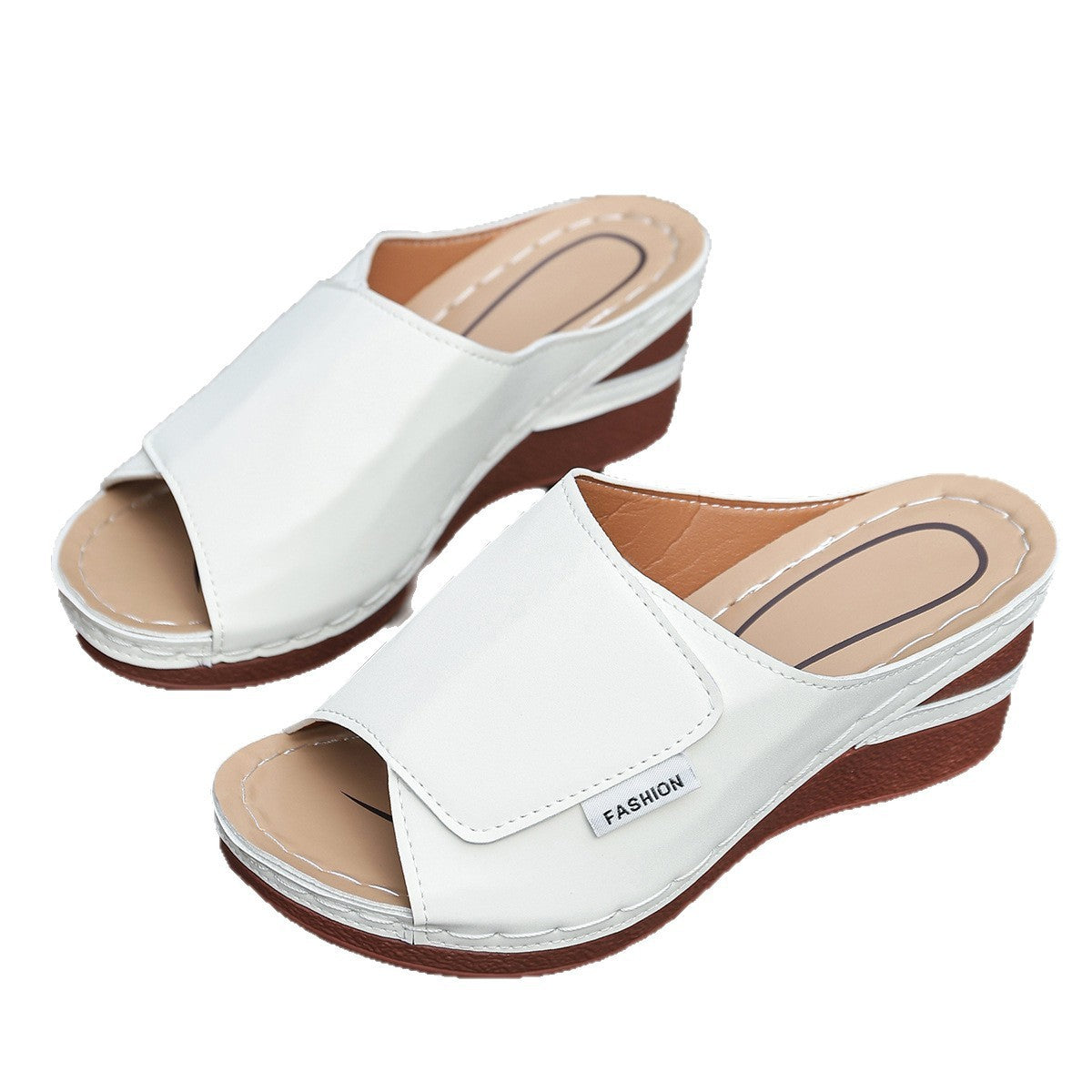 Plus Size Wedge Thick Bottom Peep-toe Slippers