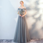 The Host's Annual Meeting Banquet Dress Skirt Fairy Air Shoulder Long Dress Female