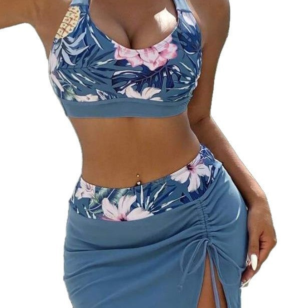 Sexy Lace-up Bikini Three-piece Women's Split