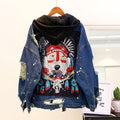 New Korean Women's Hooded Denim Short Jacket