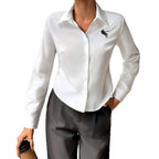 Casual Style Advanced Long Sleeve Open Shirt Women's Clothing