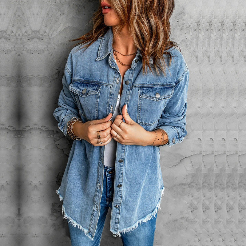 Women's Street Style Lapel Loose Denim Jacket