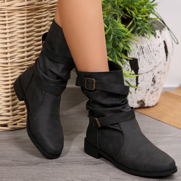 Fashion Plus Size Mid Short Boots Women