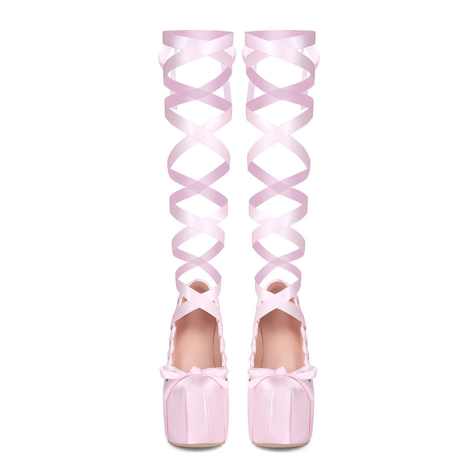 High Heel Lace-up Water Platform Women's Chunky Heels