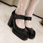 Women's Pure Color All-matching Chunky Heel High Heels