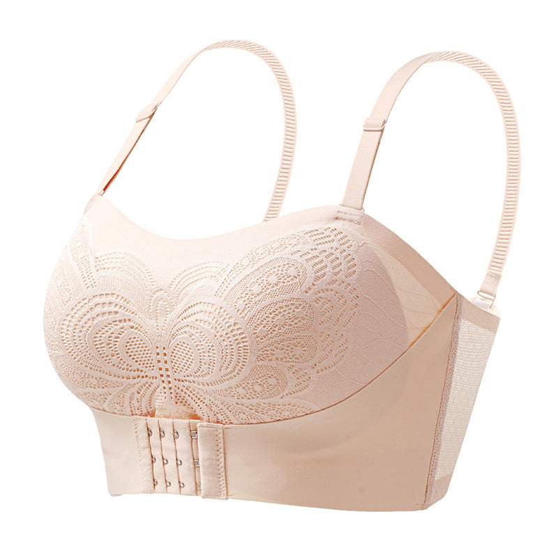Front Closure Bra Strapless Wireless Push Up Anti-slip Bra