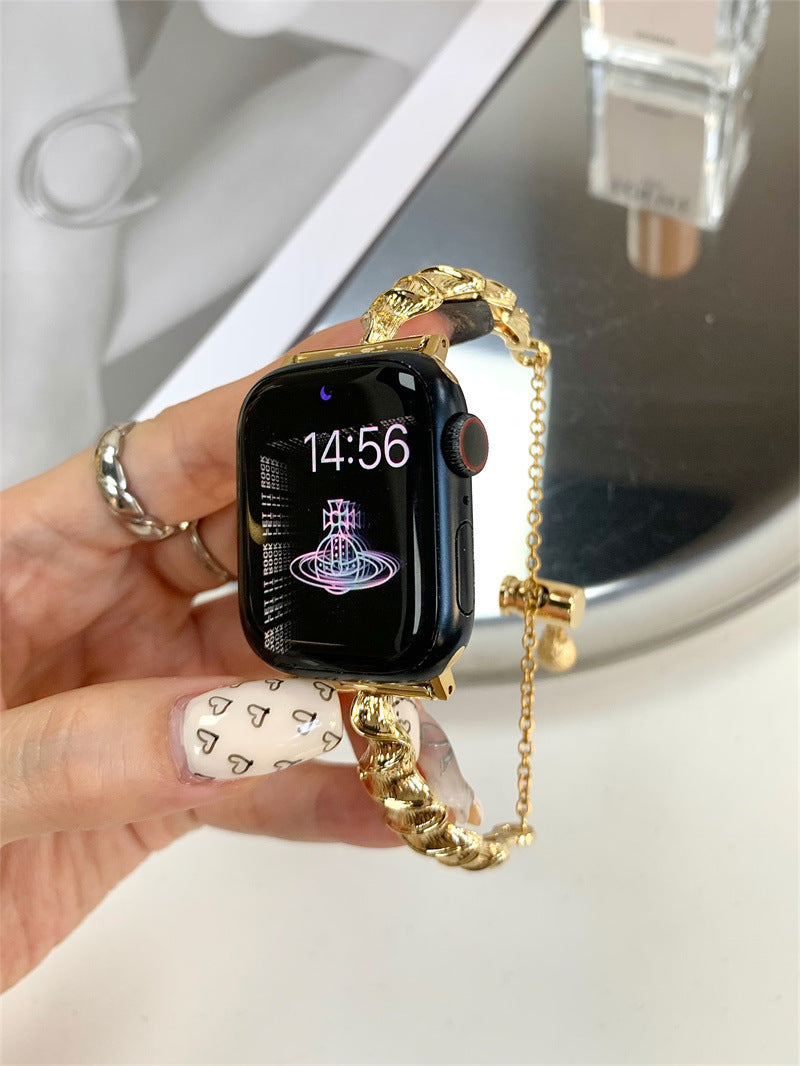 New Silk Scarf Metal Watch Strap