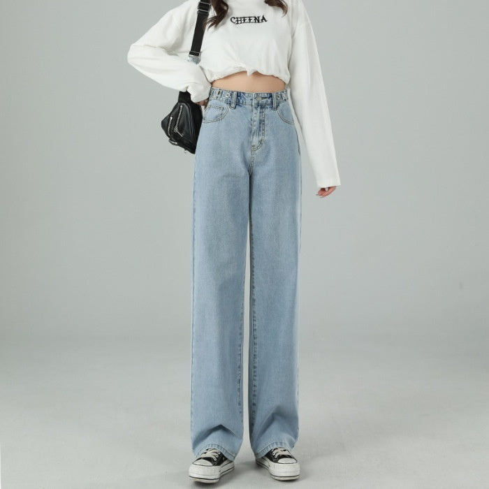 Jeans Women's Spring And Autumn High Waist Figure Flattering Mopping Pants