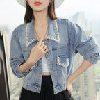 Women's Trendy Loose Petite Short Denim Jacket